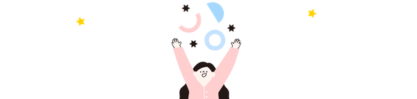 バンザイしている女性のイラスト