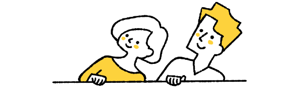 笑顔の女性と男性のイラスト